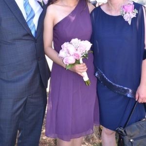 David’s Bridal Purple One Shoulder Dress